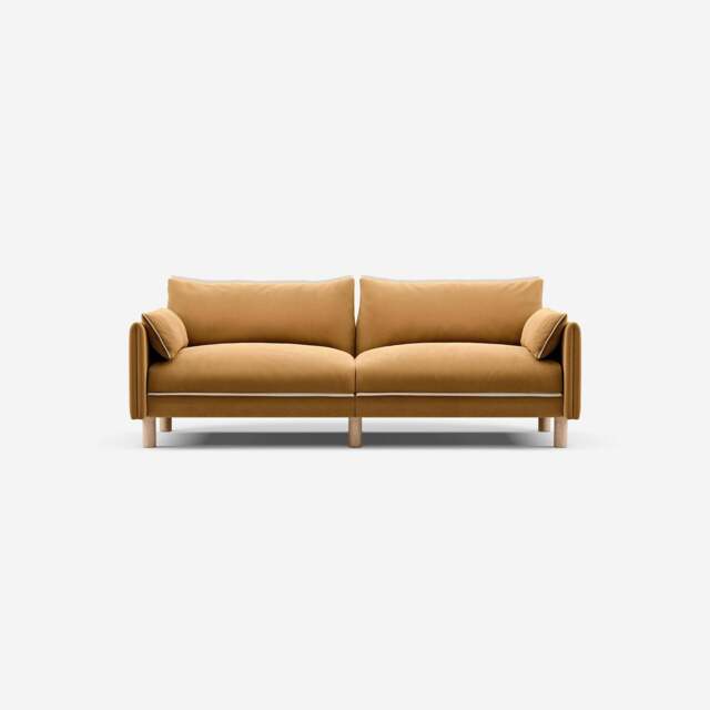 Cozy 3 Seater Sofa - Ochre Cotton - image 1