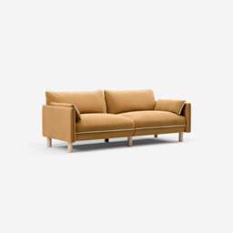 Cozy 3 Seater Sofa - Ochre Cotton - thumbnail 4