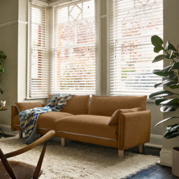 Cozy 3 Seater Sofa - Ochre Cotton - thumbnail 2