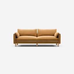 Cozy 3 Seater Sofa - Ochre Cotton - thumbnail 1