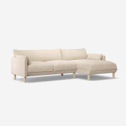 Cozy 4 Seater RH Chaise Sofa - Cream Textured Weave
