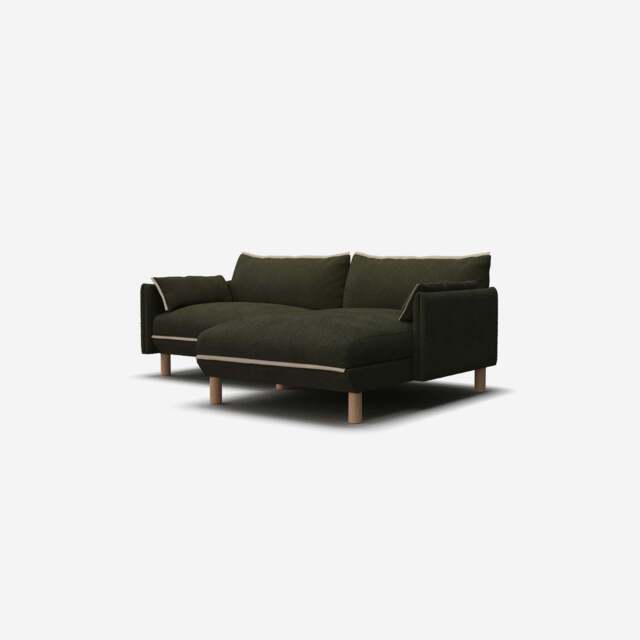 Cozy 3 Seater RH Chaise Sofa - Green Boucle II - image 1