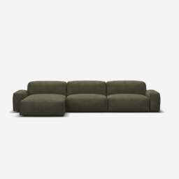 Float 5 Seater LH Chaise Sofa - Green Boucle II - thumbnail 3
