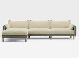 5 Seater LH Chaise Sofa - Light Grey Weave - thumbnail 3
