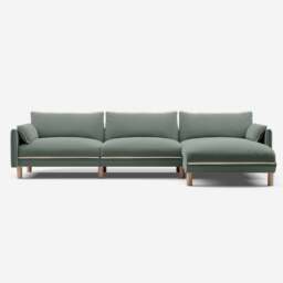 Cozy 5 Seater RH Chaise Sofa - Sage Cotton - thumbnail 3
