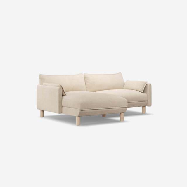 Cozy 3 Seater LH Chaise Sofa - Cream Textured Weave - image 1