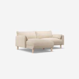 Cozy 3 Seater LH Chaise Sofa - Cream Textured Weave - thumbnail 1