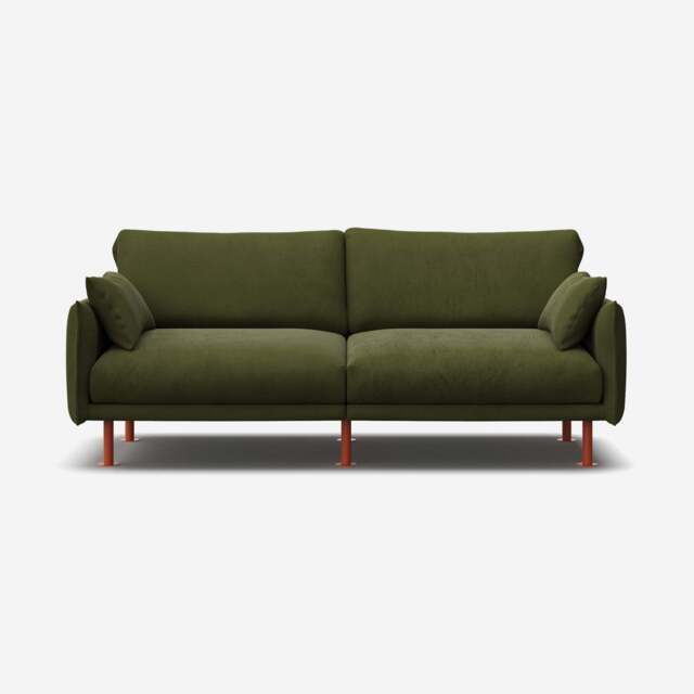 Rest 3 Seater Sofa - Dark Green Velvet - image 1