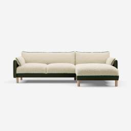 Cozy 4 Seater RH Chaise Sofa - Dark Green Velvet - thumbnail 3