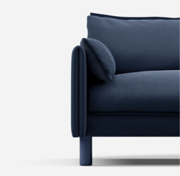 Cozy 5 Seater RH Chaise Sofa - Navy Cotton - thumbnail 5