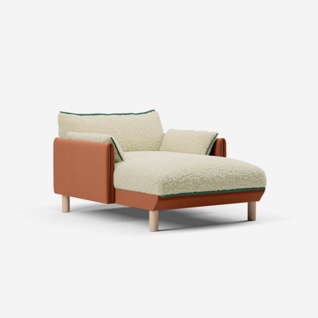 Cozy 1.5 Seater Chaise Sofa - Henna Cotton - image 1