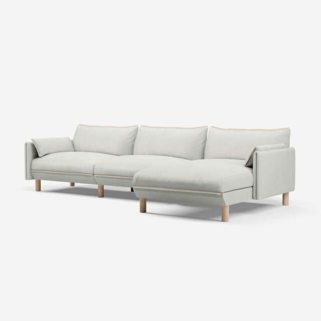 Cozy 5 Seater RH Chaise Sofa - Natural Cotton - image 1