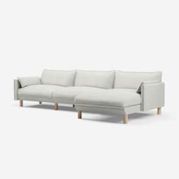 Cozy 5 Seater RH Chaise Sofa - Natural Cotton
