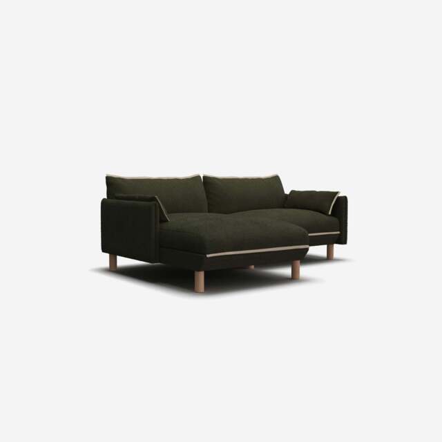 Cozy 3 Seater LH Chaise Sofa - Green Boucle II - image 1