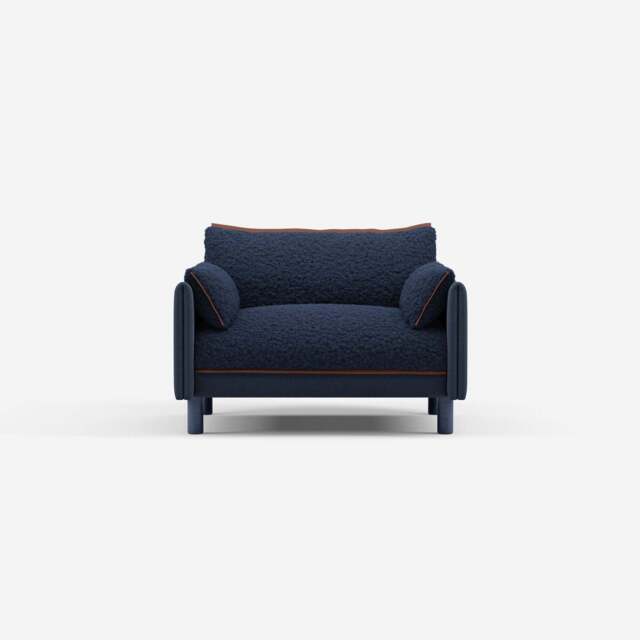Cozy 1.5 Seater Sofa - Navy Cotton - image 1
