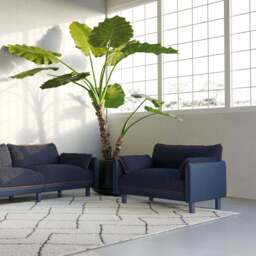 Cozy 1.5 Seater Sofa - Navy Cotton - thumbnail 2