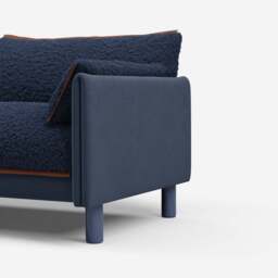 Cozy 1.5 Seater Sofa - Navy Cotton - thumbnail 3