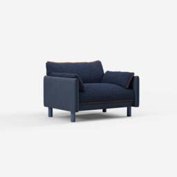 Cozy 1.5 Seater Sofa - Navy Cotton - thumbnail 4