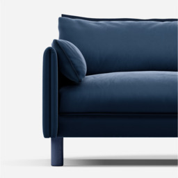 Cozy 3 Seater RH Chaise Sofa - Midnight Blue Velvet - thumbnail 6