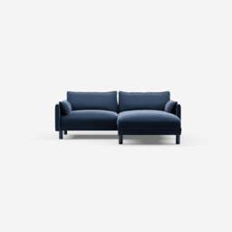Cozy 3 Seater RH Chaise Sofa - Midnight Blue Velvet - thumbnail 4