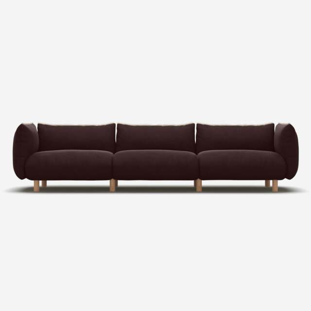 Pillow 5 Seater Sofa - Dark Brown Velvet - image 1