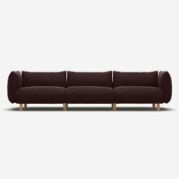 Pillow 5 Seater Sofa - Dark Brown Velvet - thumbnail 1