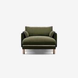 Cozy 1.5 Seater Chaise Sofa - Dark Green Velvet - thumbnail 4