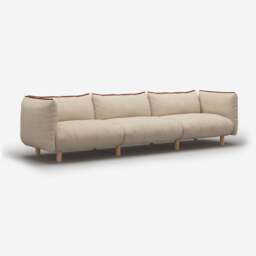 Pillow 5 Seater Sofa - Cream Textured Weave - thumbnail 3