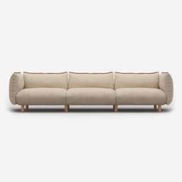 Pillow 5 Seater Sofa - Cream Textured Weave - thumbnail 1