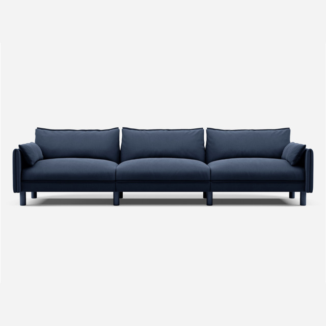 Cozy 5 Seater Sofa - Navy Cotton - image 1