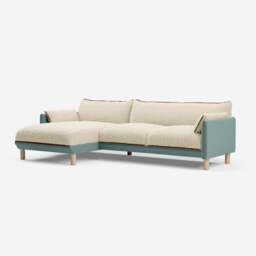 Cozy 4 Seater LH Chaise Sofa - Sage Cotton - thumbnail 1