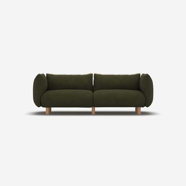 Pillow 3 Seater Sofa - Green Boucle II - image 1