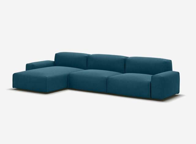 Float 5 Seater LH Chaise Sofa - Teal Velvet - image 1