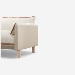 Cozy 4 Seater RH Chaise Sofa - Cream Textured Weave - thumbnail 2