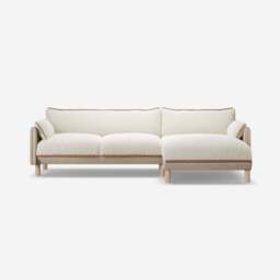 Cozy 4 Seater RH Chaise Sofa - Cream Textured Weave - thumbnail 3