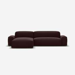 Float 4 Seater LH Chaise Sofa - Dark Brown Velvet - thumbnail 3