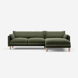 Cozy 4 Seater RH Chaise Sofa - Dark Green Velvet - thumbnail 4