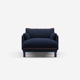 Cozy 1.5 Seater Chaise Sofa - Navy Cotton - thumbnail 3