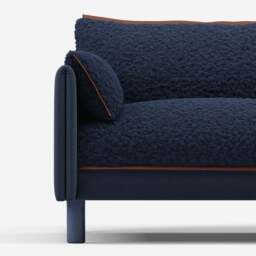 Cozy 1.5 Seater Chaise Sofa - Navy Cotton - thumbnail 5