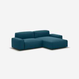 Float 3 Seater RH Chaise Sofa - Teal Velvet