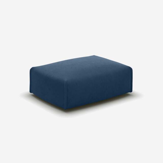 Float Rectangular Ottoman - Midnight Blue Velvet - image 1