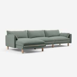 Cozy 5 Seater LH Chaise Sofa - Sage Cotton