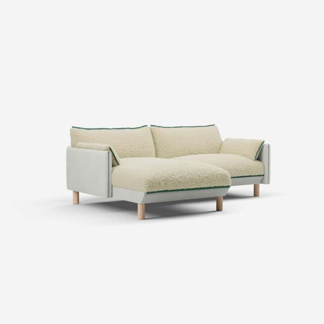 Cozy 3 Seater LH Chaise Sofa - Natural Cotton - image 1