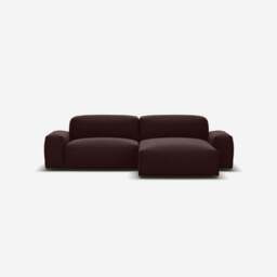 Float 3 Seater RH Chaise Sofa - Dark Brown Velvet - thumbnail 3