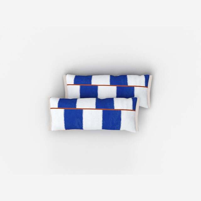 Side Cushions - Cobalt Check - image 1