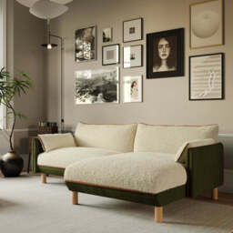 Cozy 3 Seater RH Chaise Sofa - Dark Green Velvet - thumbnail 2