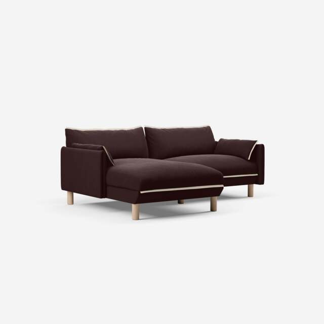 Cozy 3 Seater LH Chaise Sofa - Dark Brown Velvet - image 1