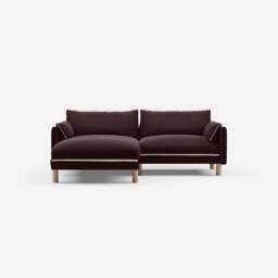Cozy 3 Seater LH Chaise Sofa - Dark Brown Velvet - thumbnail 3