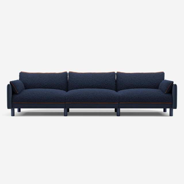 Cozy 5 Seater Sofa - Navy Cotton - image 1