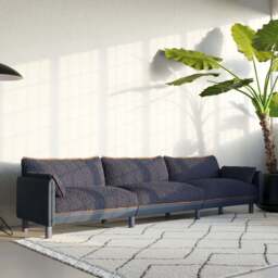 Cozy 5 Seater Sofa - Navy Cotton - thumbnail 2